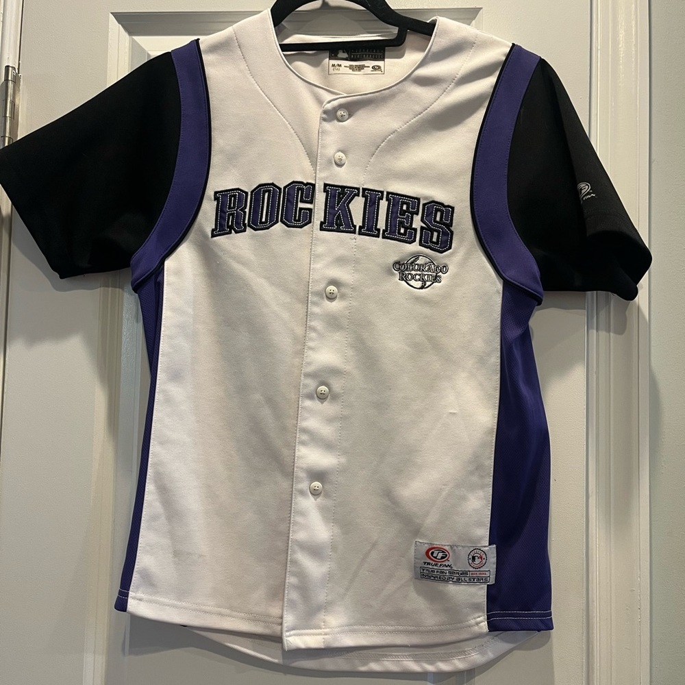 Rockies Vintage Baseball Jersey - White and Black